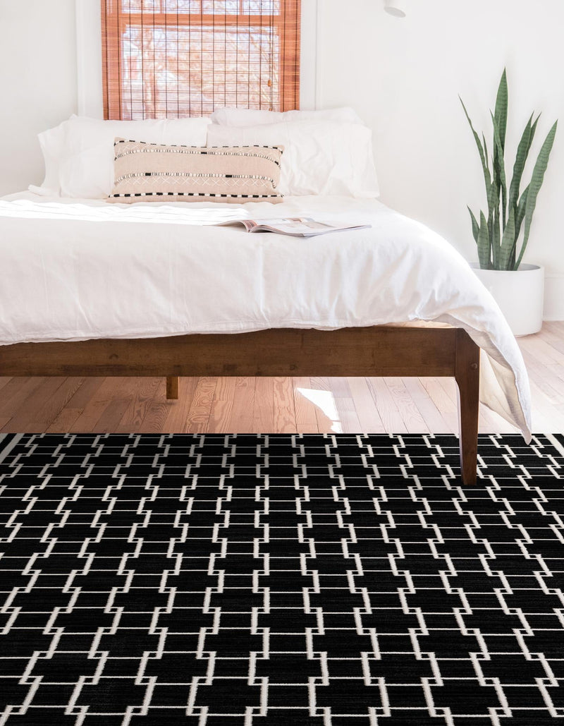 Metro Heights Collection Area Rug - Fifth Rectangle Black lifestyle 3