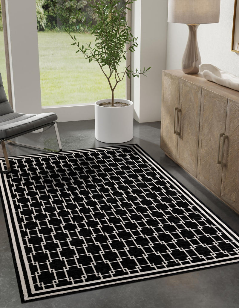 Metro Heights Collection Area Rug - Fifth Rectangle Black lifestyle 10