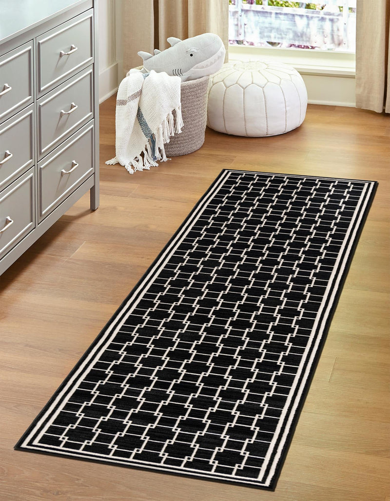 Metro Heights Collection Area Rug - Fifth Runner Black lifestyle 24