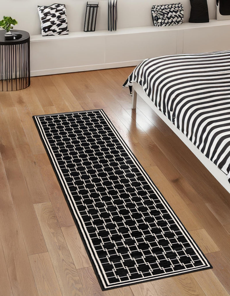 Metro Heights Collection Area Rug - Fifth Runner Black lifestyle 30
