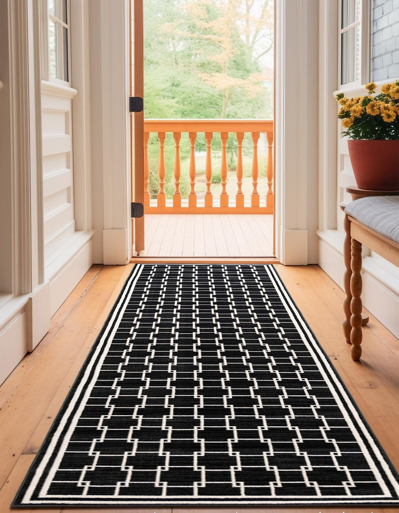 Metro Heights Collection Area Rug - Fifth Runner Black lifestyle 36