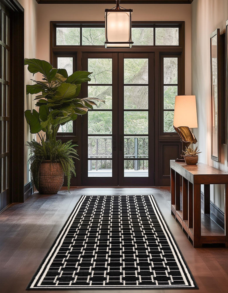 Metro Heights Collection Area Rug - Fifth Runner Black lifestyle 39