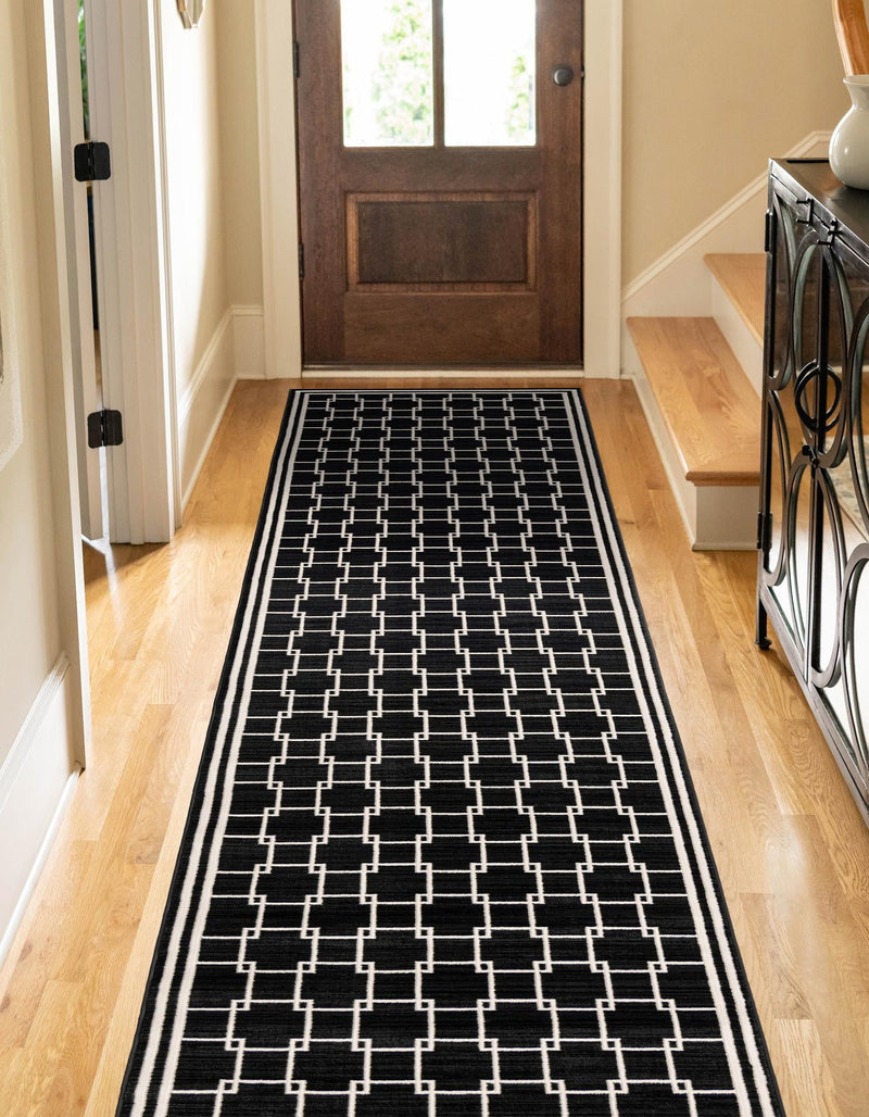 Metro Heights Collection Area Rug - Fifth Runner Black lifestyle 45