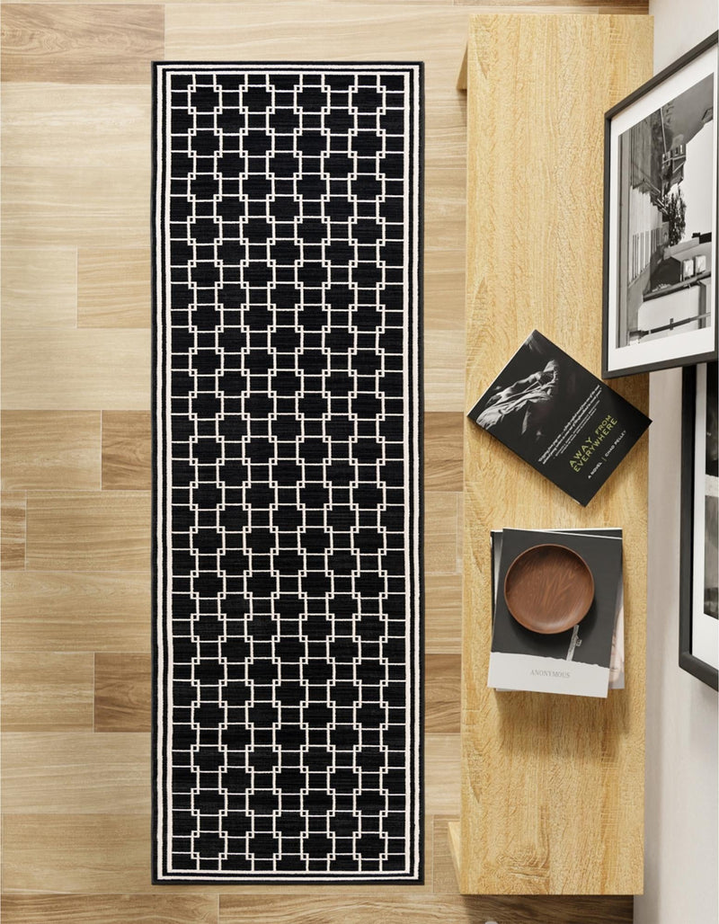 Metro Heights Collection Area Rug - Fifth Runner Black lifestyle 51