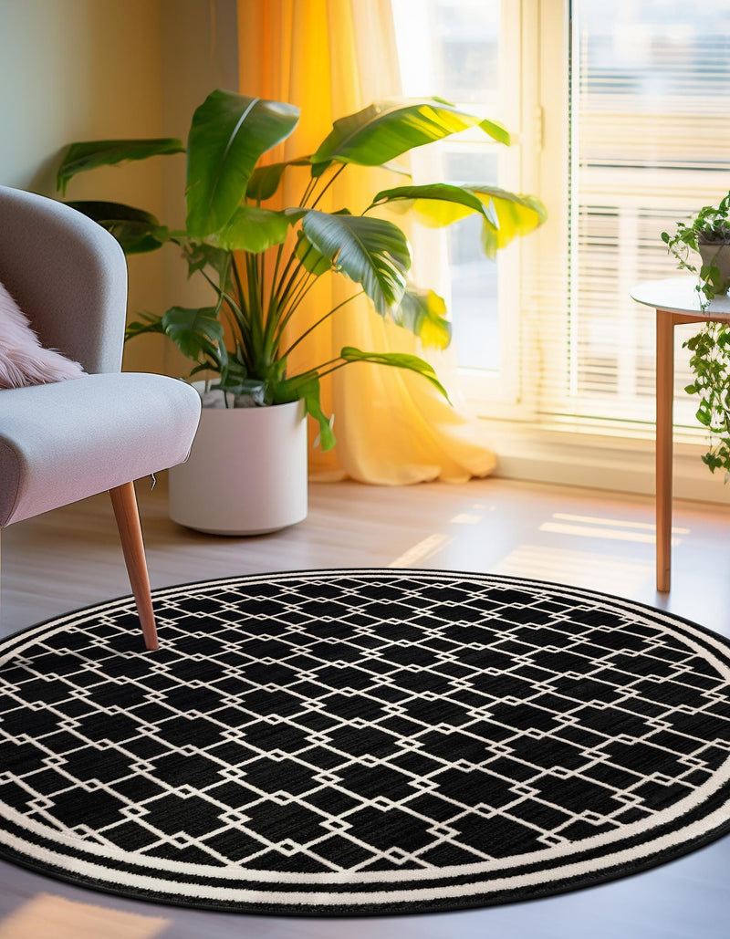 Metro Heights Collection Area Rug - Fifth Round Black lifestyle 41