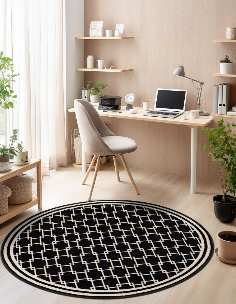 Metro Heights Collection Area Rug - Fifth Round Black lifestyle 44