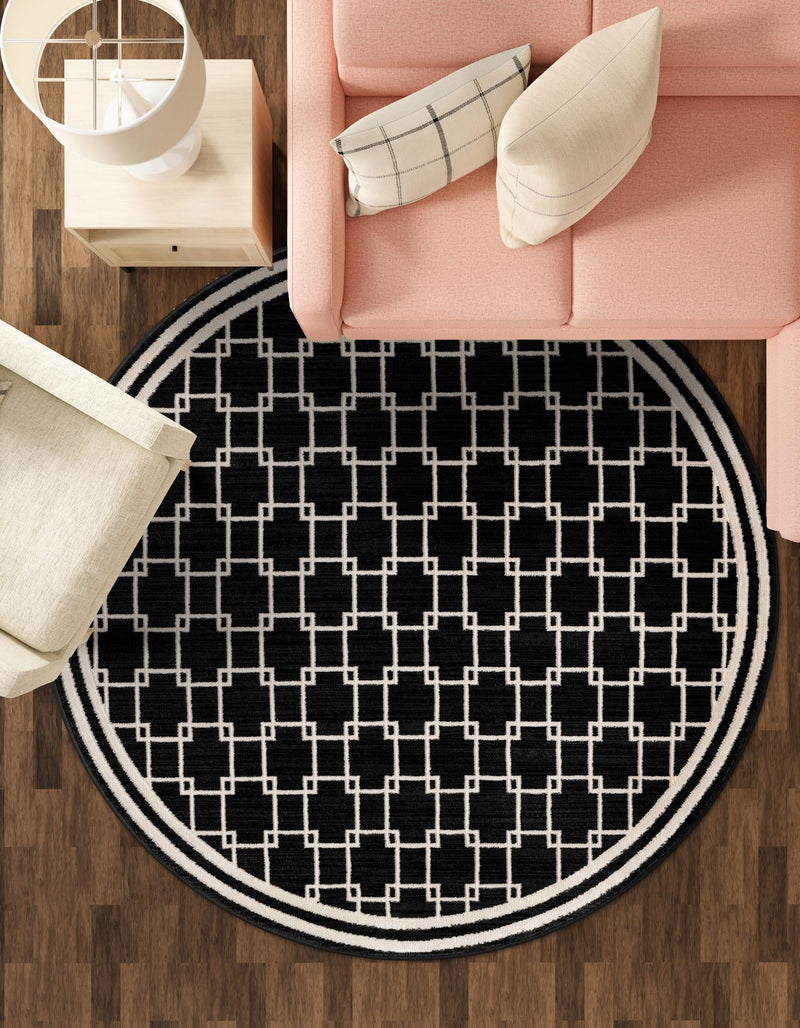 Metro Heights Collection Area Rug - Fifth Round Black lifestyle 50