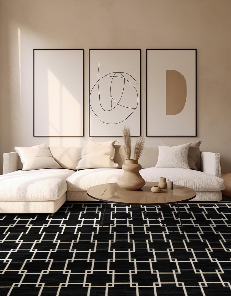 Metro Heights Collection Area Rug - Fifth Square Black lifestyle 28