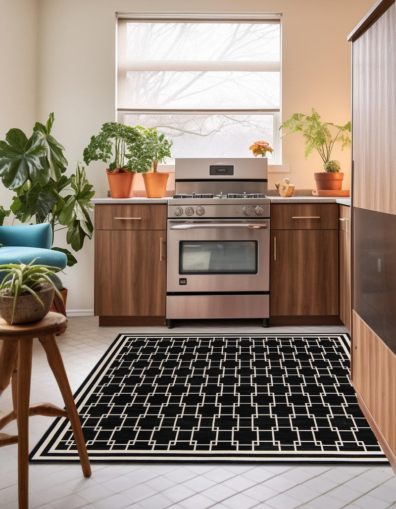 Metro Heights Collection Area Rug - Fifth Square Black lifestyle 43