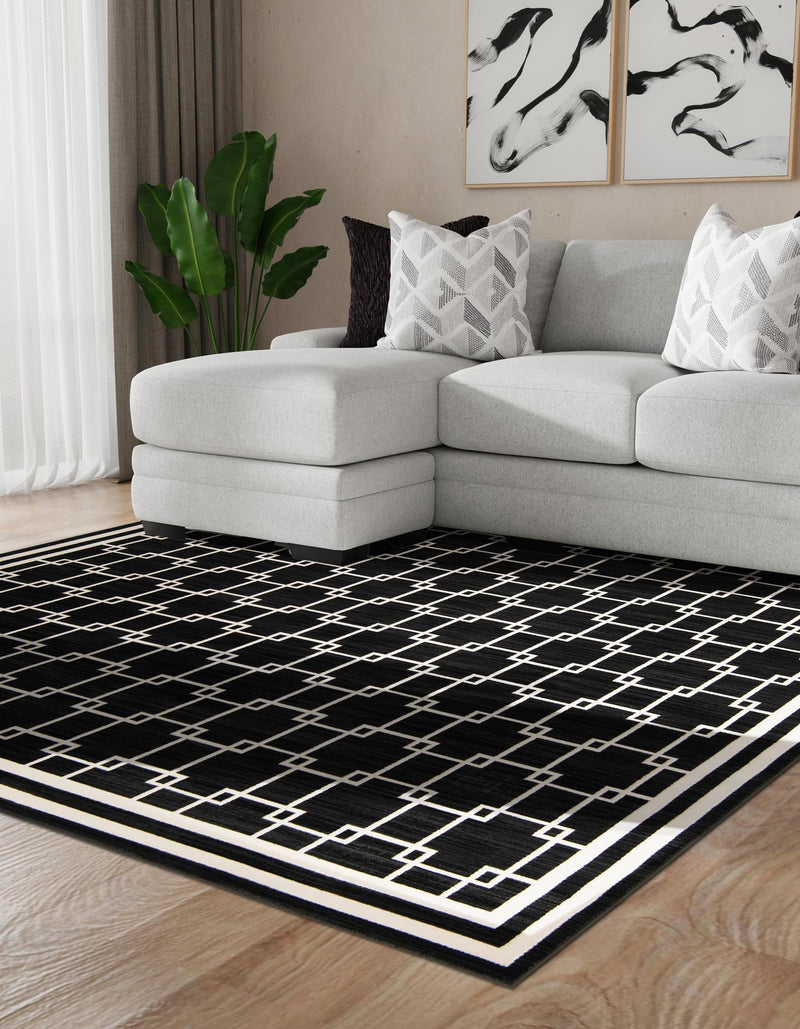Metro Heights Collection Area Rug - Fifth Square Black lifestyle 49