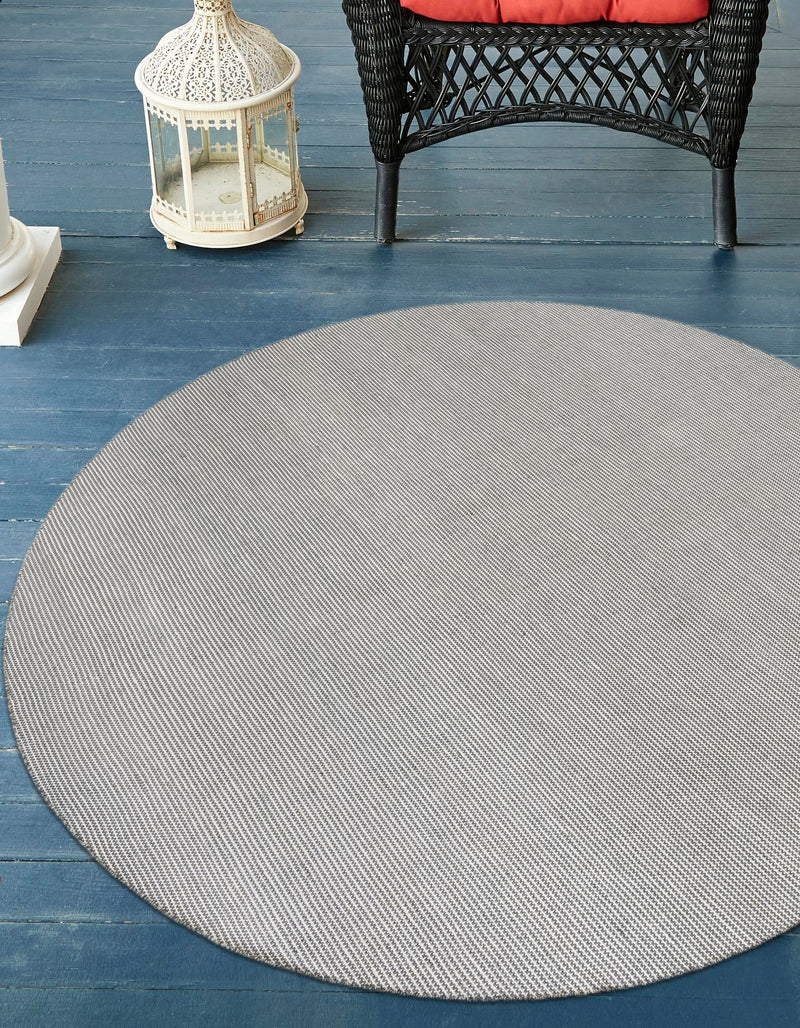 Jill Zarin Malibu Sands Outdoor Collection Area Rug - Pebble (Silver Stars) Round Silver Stars lifestyle 12