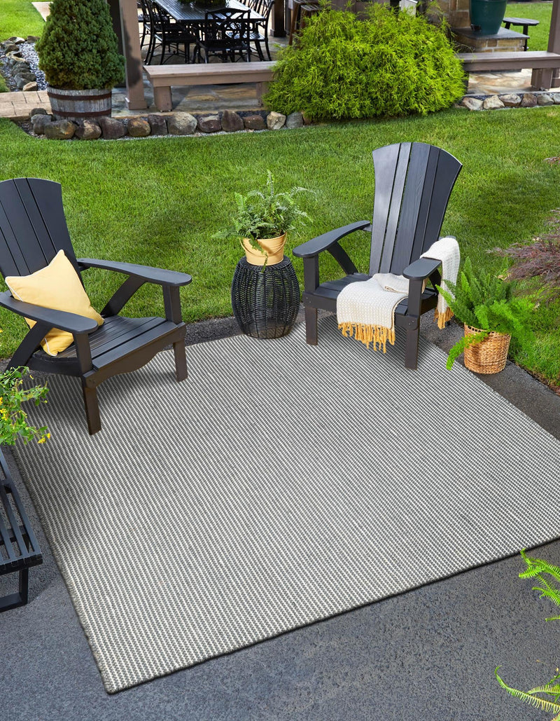 Jill Zarin Malibu Sands Outdoor Collection Area Rug - Pebble (Silver Stars) Square Silver Stars lifestyle 9
