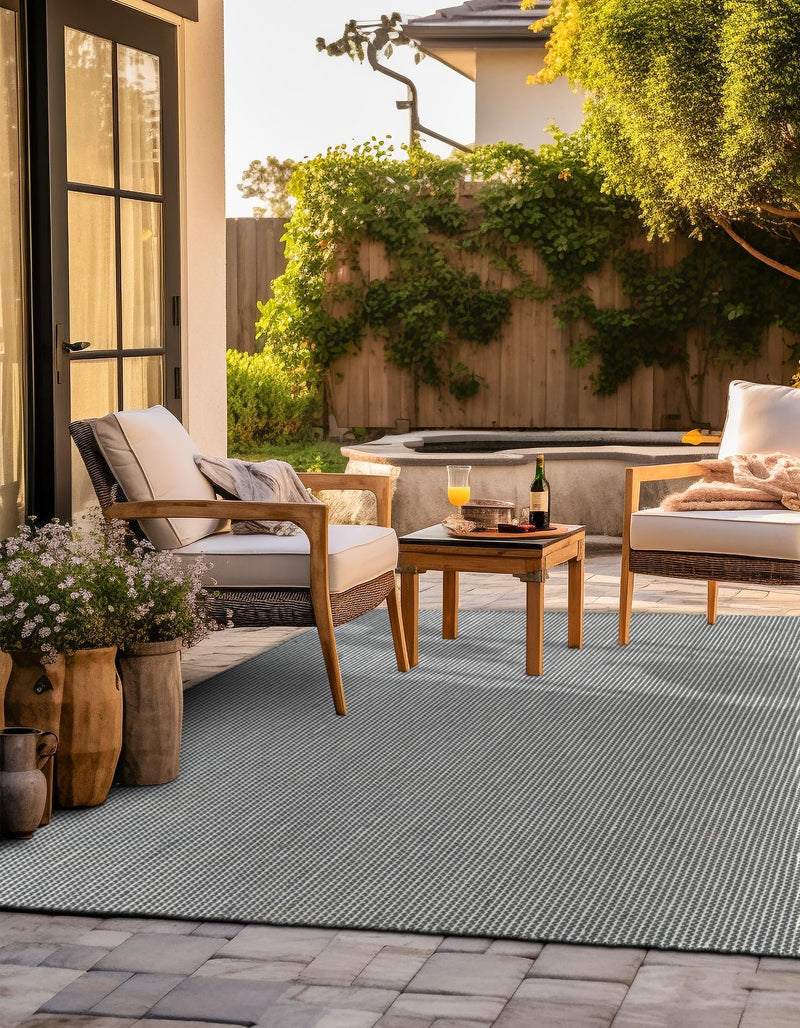Jill Zarin Malibu Sands Outdoor Collection Area Rug - Pebble (Silver Stars) Square Silver Stars lifestyle 15