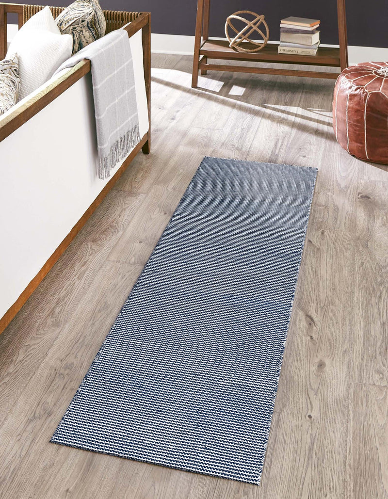 Jill Zarin Malibu Sands Outdoor Collection Area Rug - Pebble (Navy Sky) Runner Navy Sky lifestyle 11
