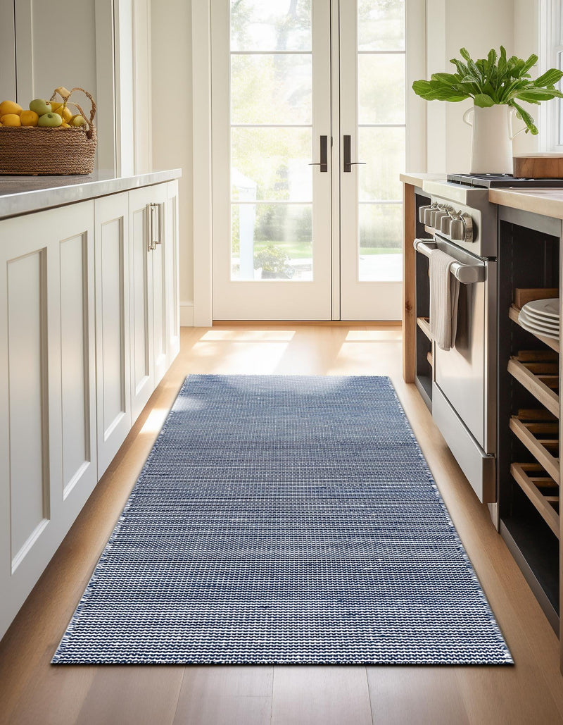 Jill Zarin Malibu Sands Outdoor Collection Area Rug - Pebble (Navy Sky) Runner Navy Sky lifestyle 14