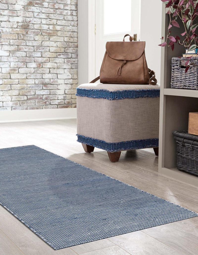 Jill Zarin Malibu Sands Outdoor Collection Area Rug - Pebble (Navy Sky) Runner Navy Sky lifestyle 20