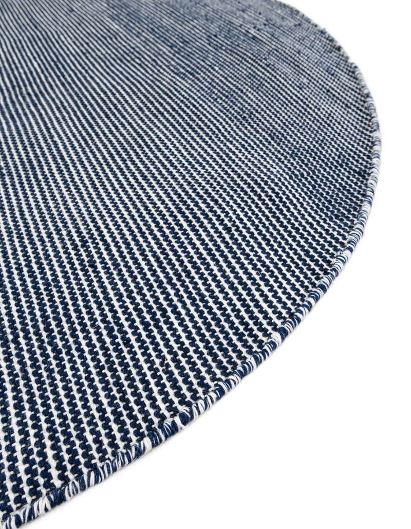Jill Zarin Malibu Sands Outdoor Collection Area Rug - Pebble (Navy Sky) Round Navy Sky lifestyle 6