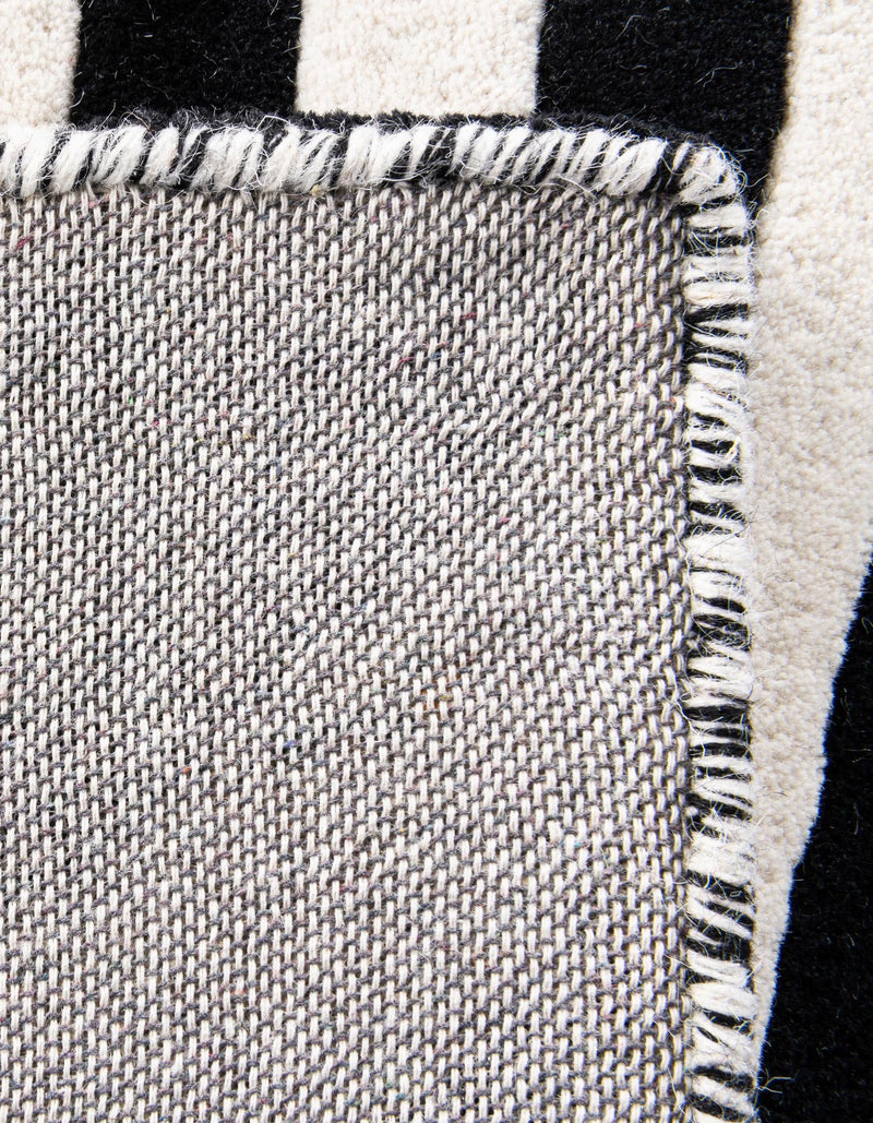 Cyclone Wool Collection Area Rug - Maelstrom Rectangle Black and White lifestyle 17