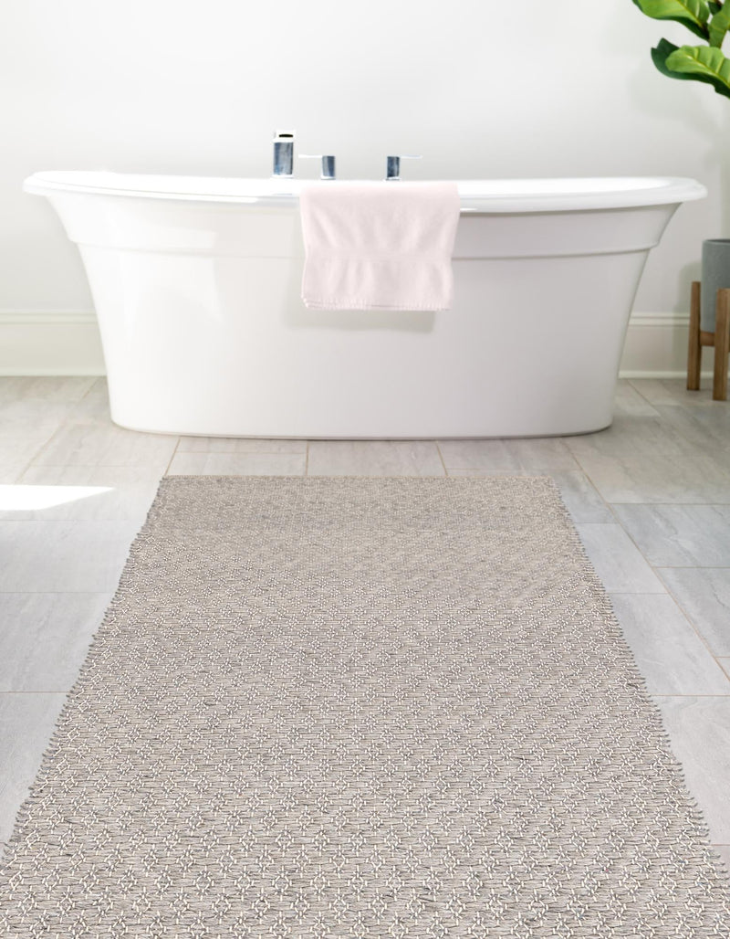 Cobbled Wool Collection Area Rug - Cobbles Runner Gray lifestyle 77