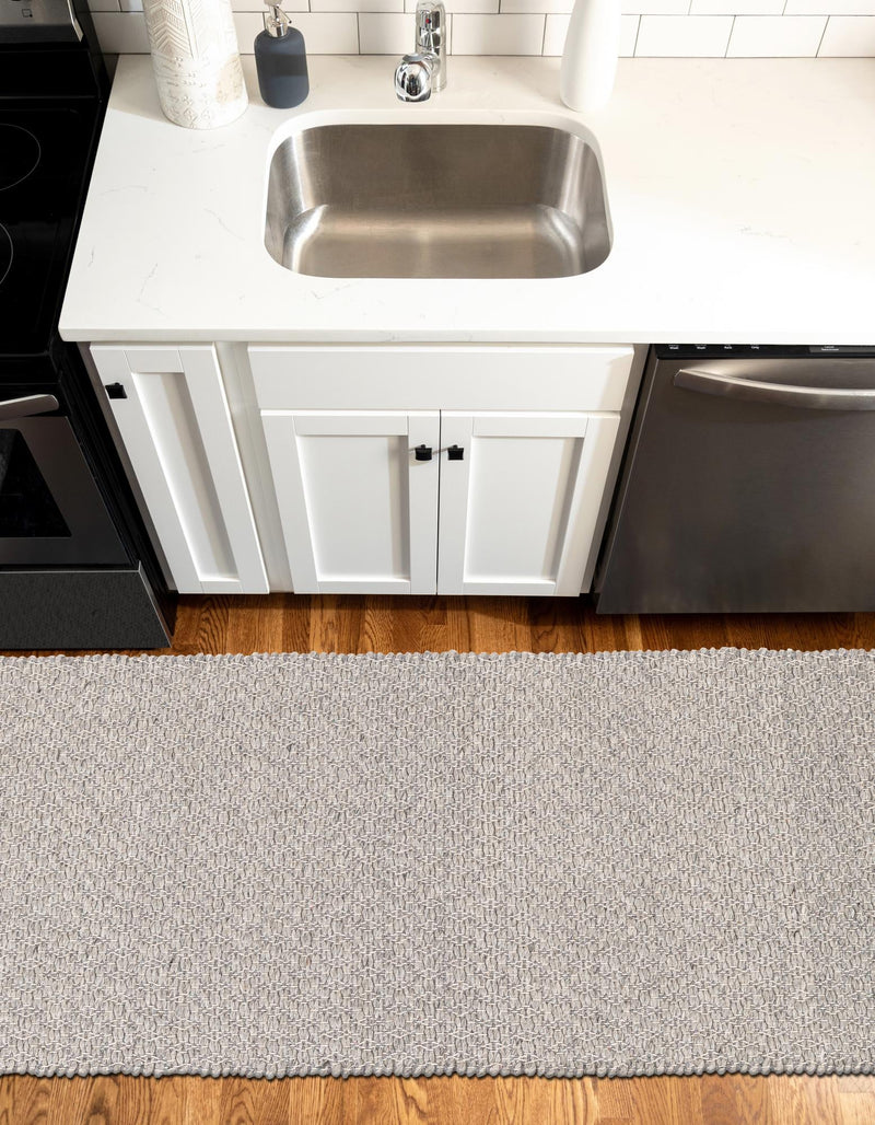 Cobbled Wool Collection Area Rug - Cobbles Runner Gray lifestyle 80