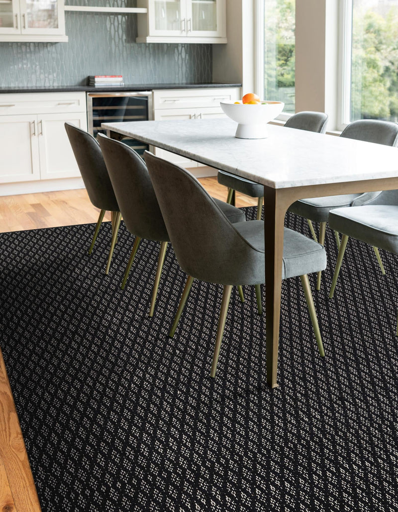 Cobbled Wool Collection Area Rug - Cobbles Rectangle Black lifestyle 5