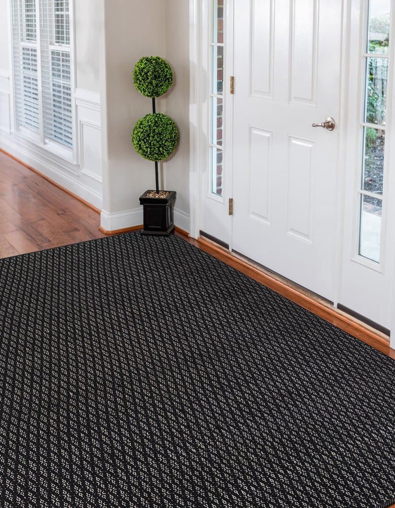Cobbled Wool Collection Area Rug - Cobbles Rectangle Black lifestyle 8