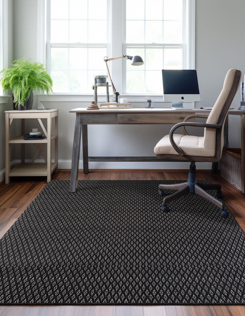Cobbled Wool Collection Area Rug - Cobbles Rectangle Black lifestyle 17