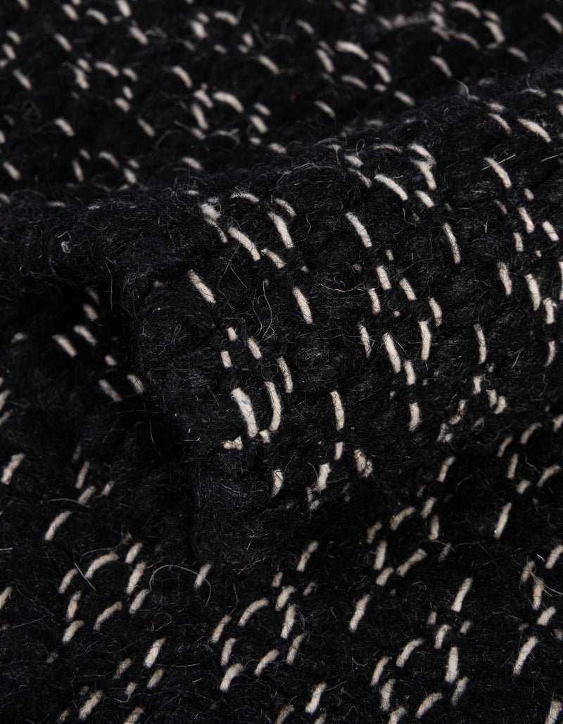 Cobbled Wool Collection Area Rug - Cobbles Rectangle Black lifestyle 35