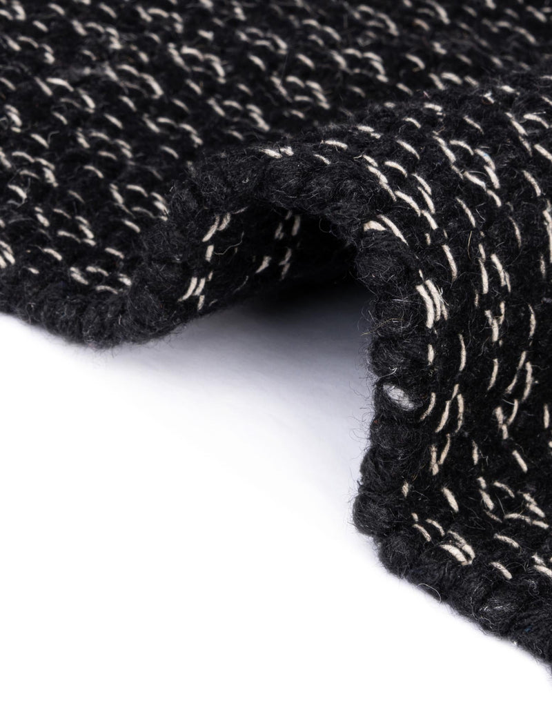 Cobbled Wool Collection Area Rug - Cobbles Rectangle Black lifestyle 47