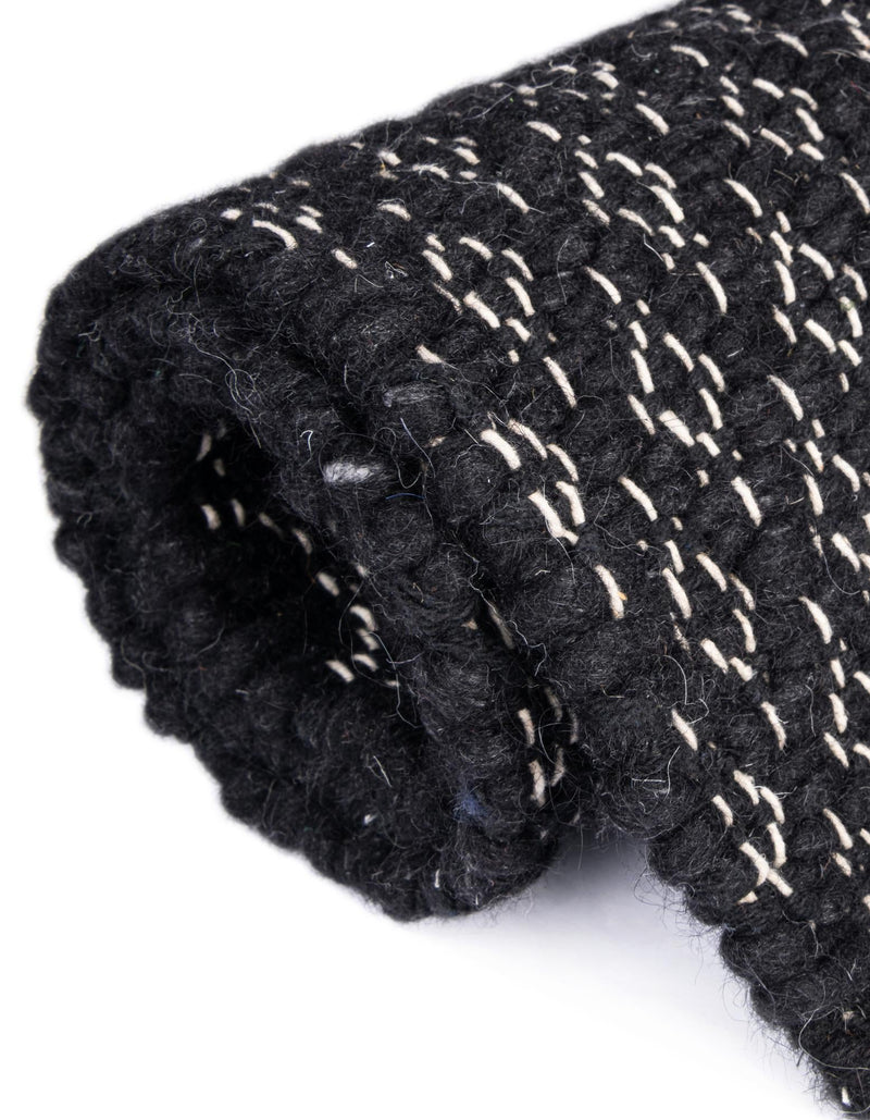 Cobbled Wool Collection Area Rug - Cobbles Rectangle Black lifestyle 53