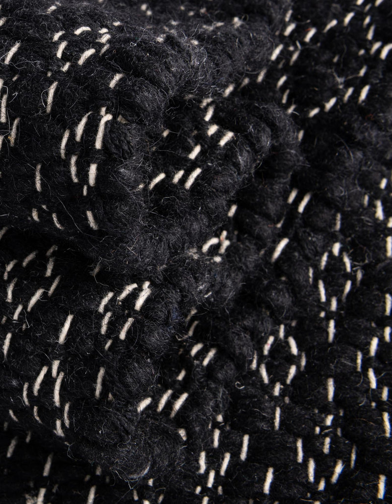 Cobbled Wool Collection Area Rug - Cobbles Rectangle Black lifestyle 56