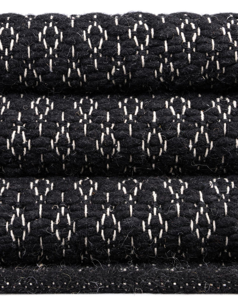 Cobbled Wool Collection Area Rug - Cobbles Rectangle Black lifestyle 59