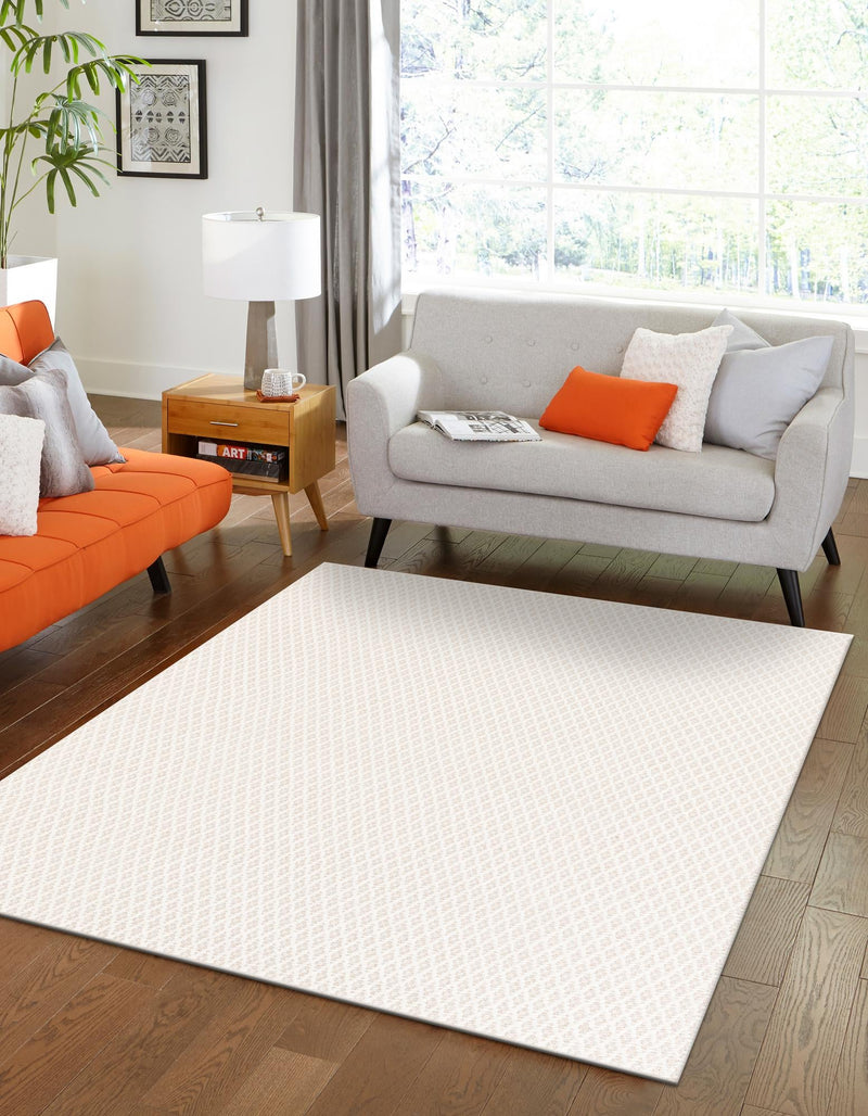 Cobbled Wool Collection Area Rug - Cobbles Rectangle Ivory lifestyle 3