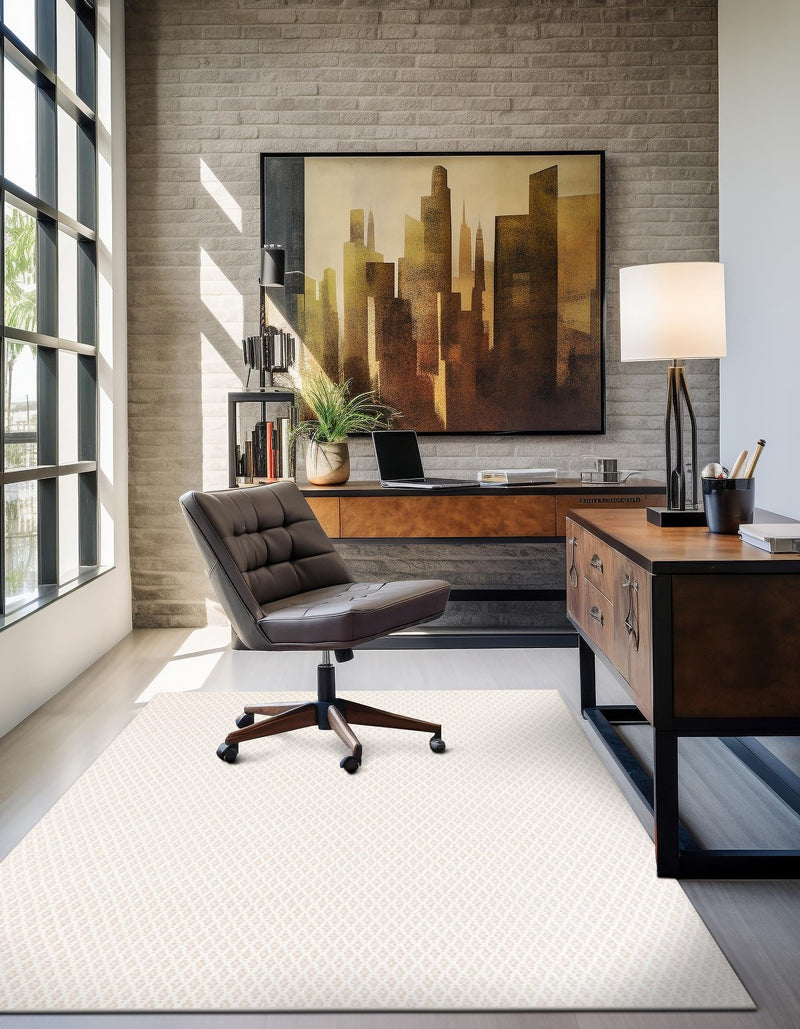 Cobbled Wool Collection Area Rug - Cobbles Rectangle Ivory lifestyle 6