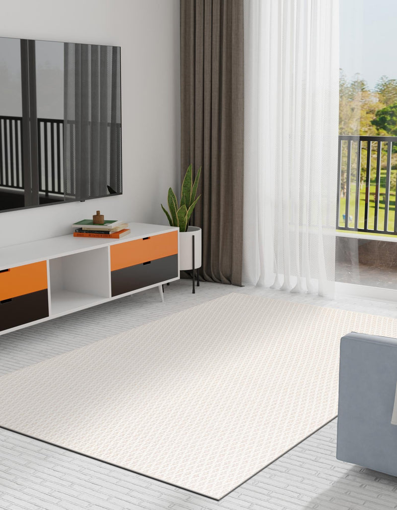 Cobbled Wool Collection Area Rug - Cobbles Rectangle Ivory lifestyle 9