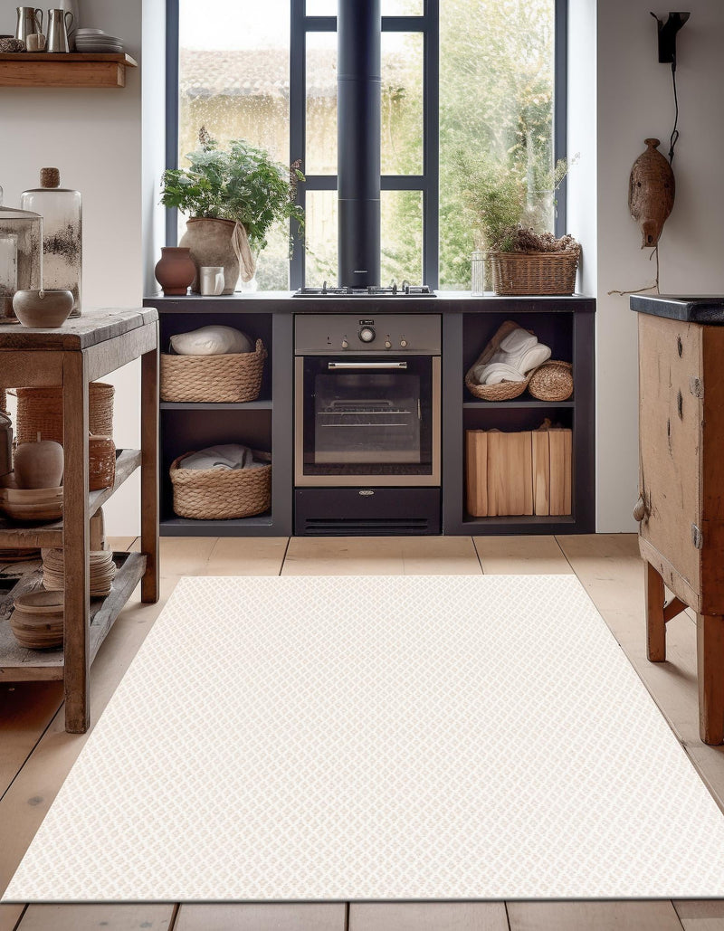 Cobbled Wool Collection Area Rug - Cobbles Rectangle Ivory lifestyle 15