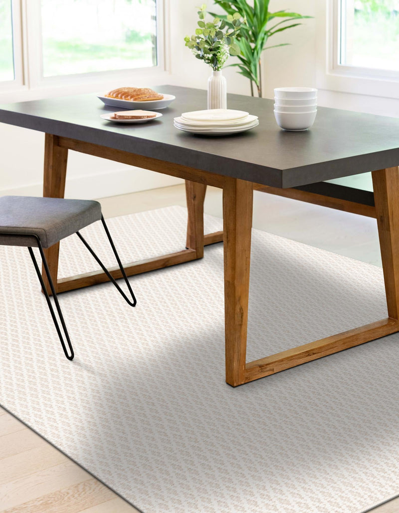 Cobbled Wool Collection Area Rug - Cobbles Rectangle Ivory lifestyle 18