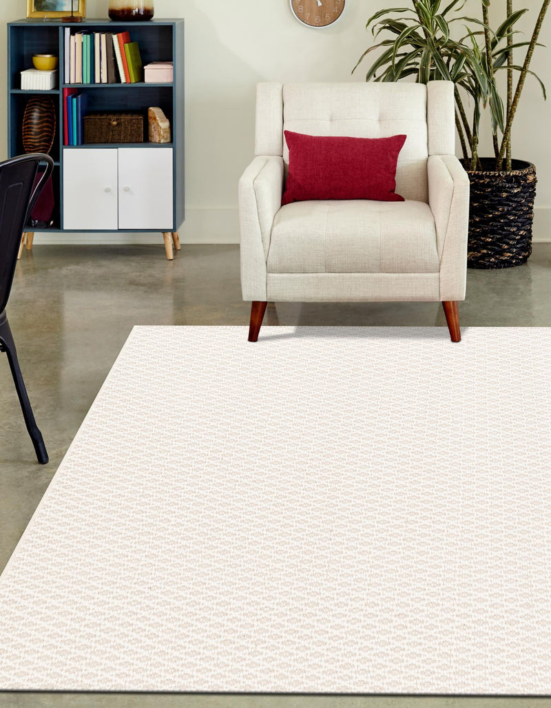 Cobbled Wool Collection Area Rug - Cobbles Rectangle Ivory lifestyle 21