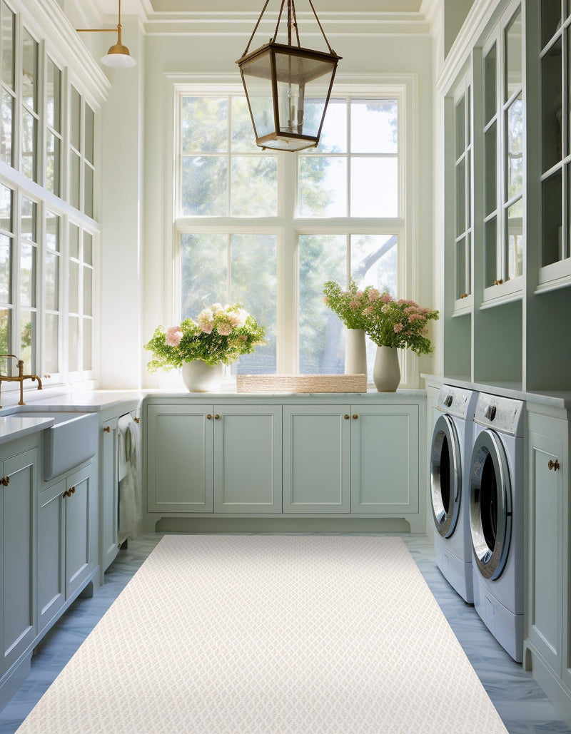 Cobbled Wool Collection Area Rug - Cobbles Rectangle Ivory lifestyle 24