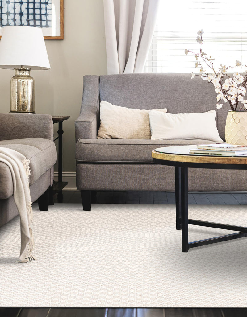 Cobbled Wool Collection Area Rug - Cobbles Rectangle Ivory lifestyle 27