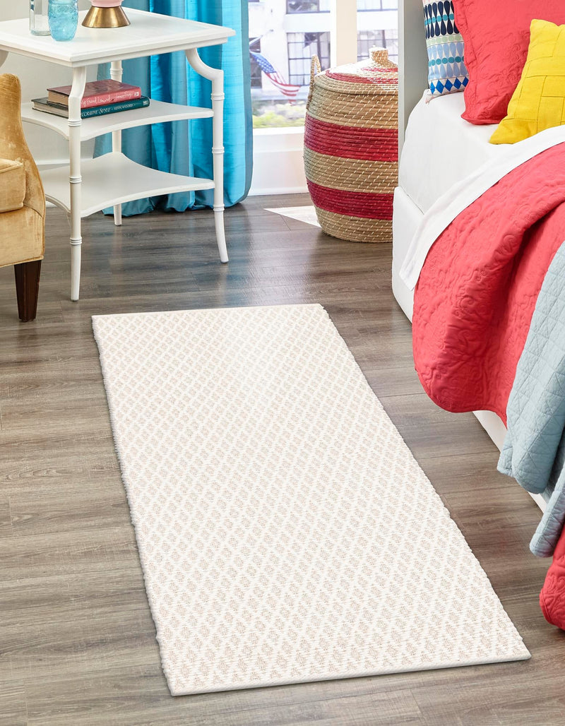 Cobbled Wool Collection Area Rug - Cobbles Runner Ivory lifestyle 64
