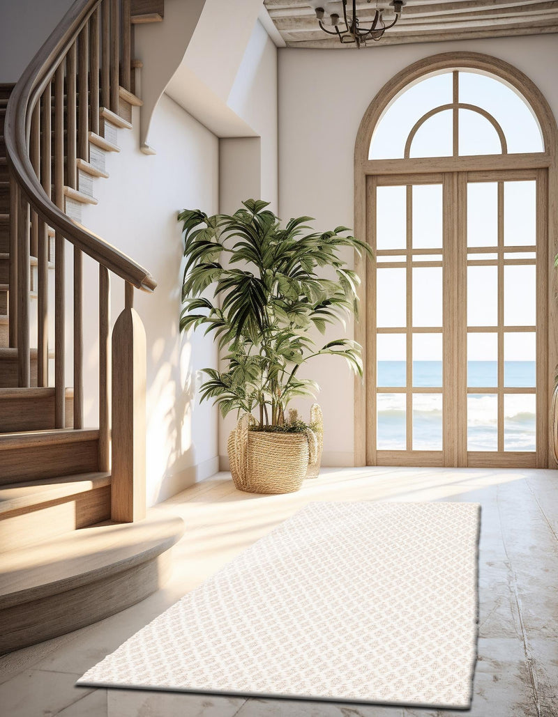 Cobbled Wool Collection Area Rug - Cobbles Runner Ivory lifestyle 70