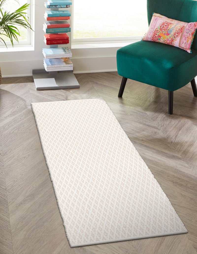 Cobbled Wool Collection Area Rug - Cobbles Runner Ivory lifestyle 73