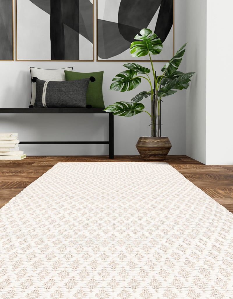 Cobbled Wool Collection Area Rug - Cobbles Runner Ivory lifestyle 76