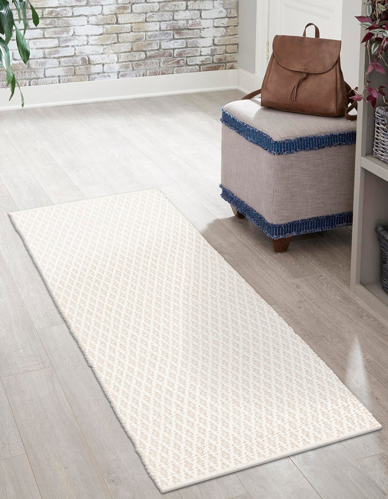 Cobbled Wool Collection Area Rug - Cobbles Runner Ivory lifestyle 79