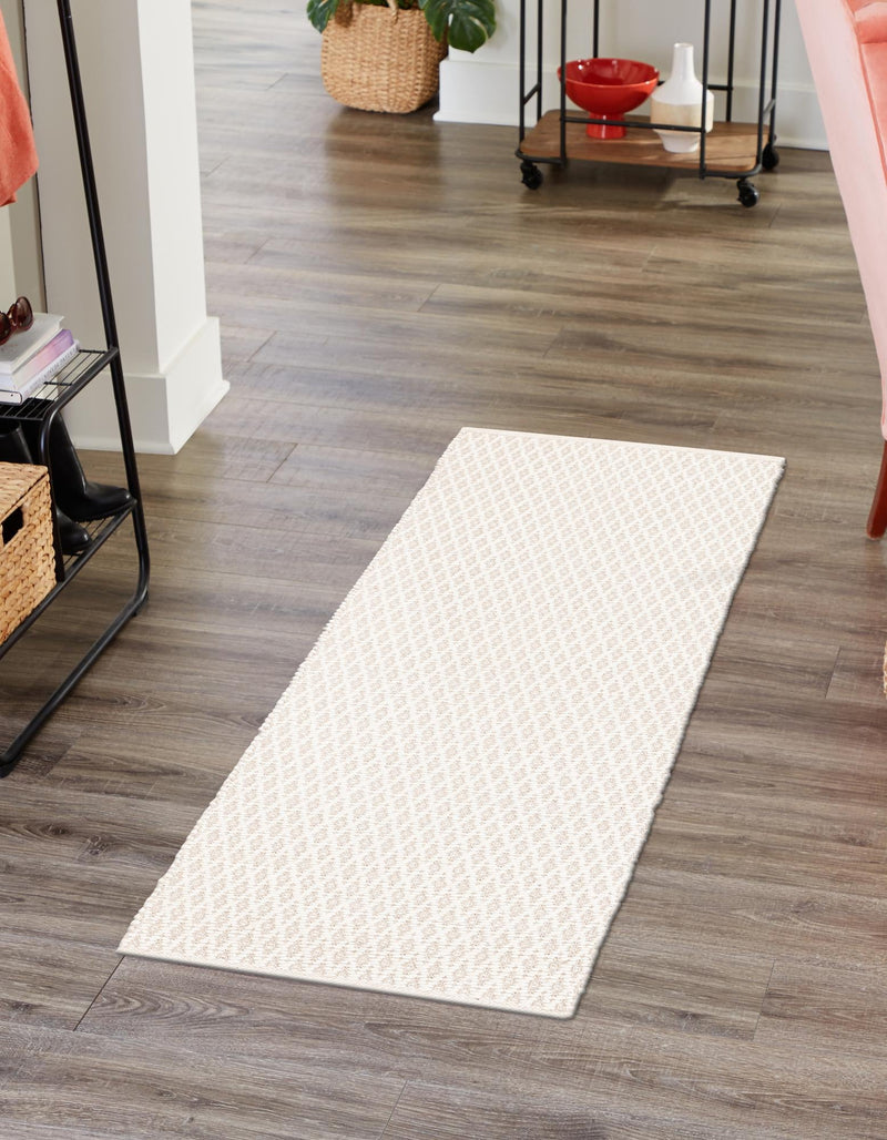 Cobbled Wool Collection Area Rug - Cobbles Runner Ivory lifestyle 82