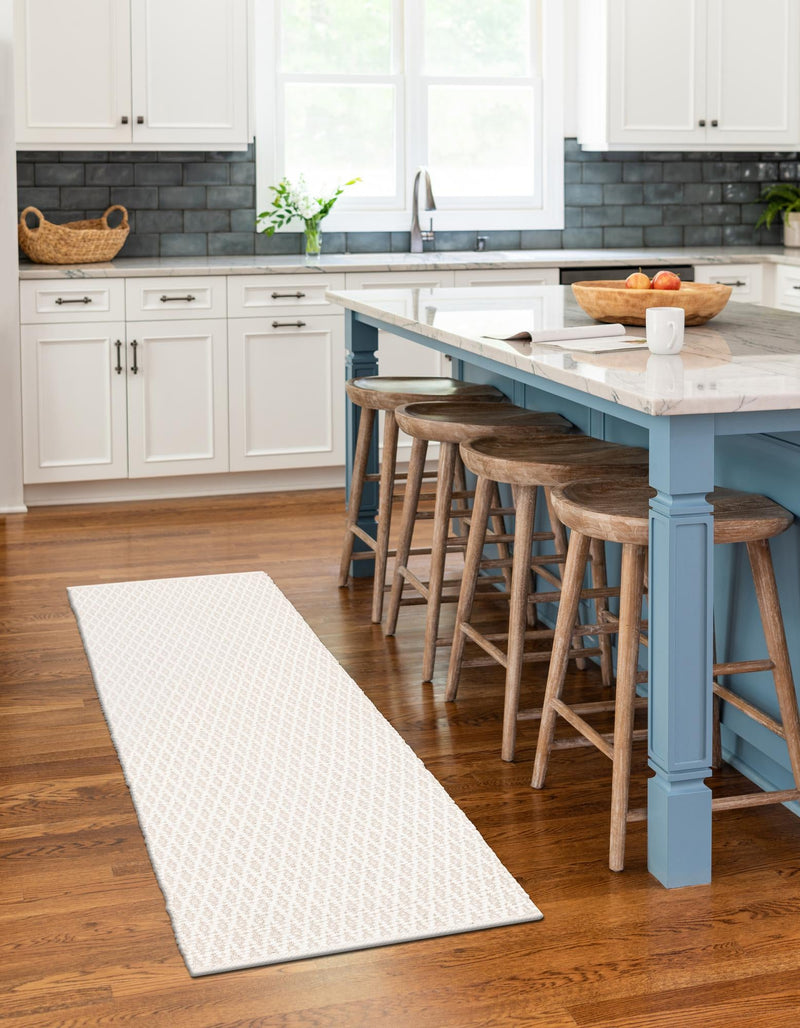 Cobbled Wool Collection Area Rug - Cobbles Runner Ivory lifestyle 85