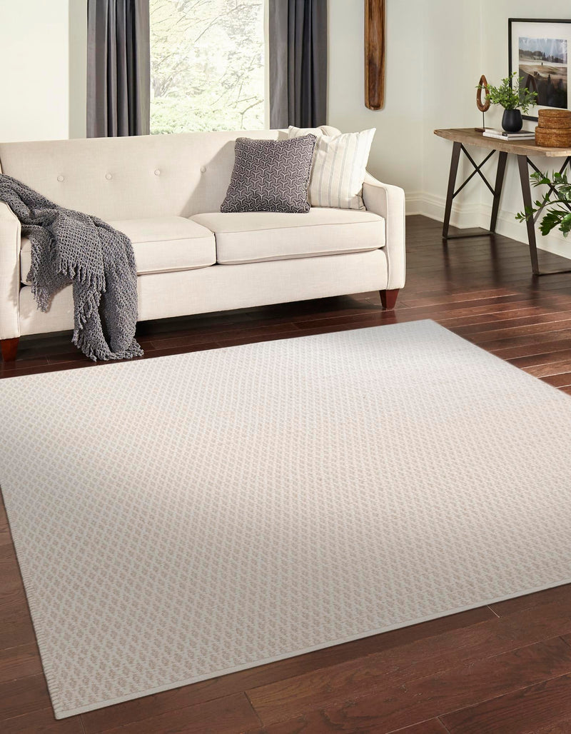 Cobbled Wool Collection Area Rug - Cobbles Square Ivory lifestyle 70