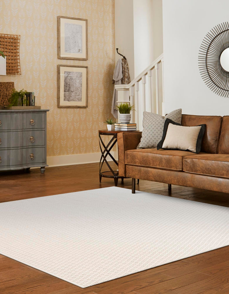 Cobbled Wool Collection Area Rug - Cobbles Square Ivory lifestyle 82