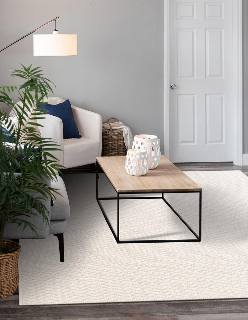 Cobbled Wool Collection Area Rug - Cobbles Square Ivory lifestyle 88
